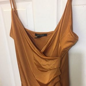 Ruched high slit dress